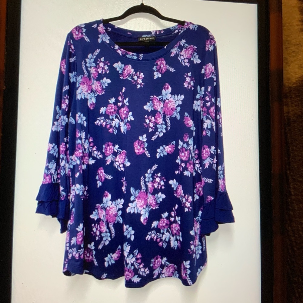 Women’s Plus Ruffled Long Sleeve Shirt